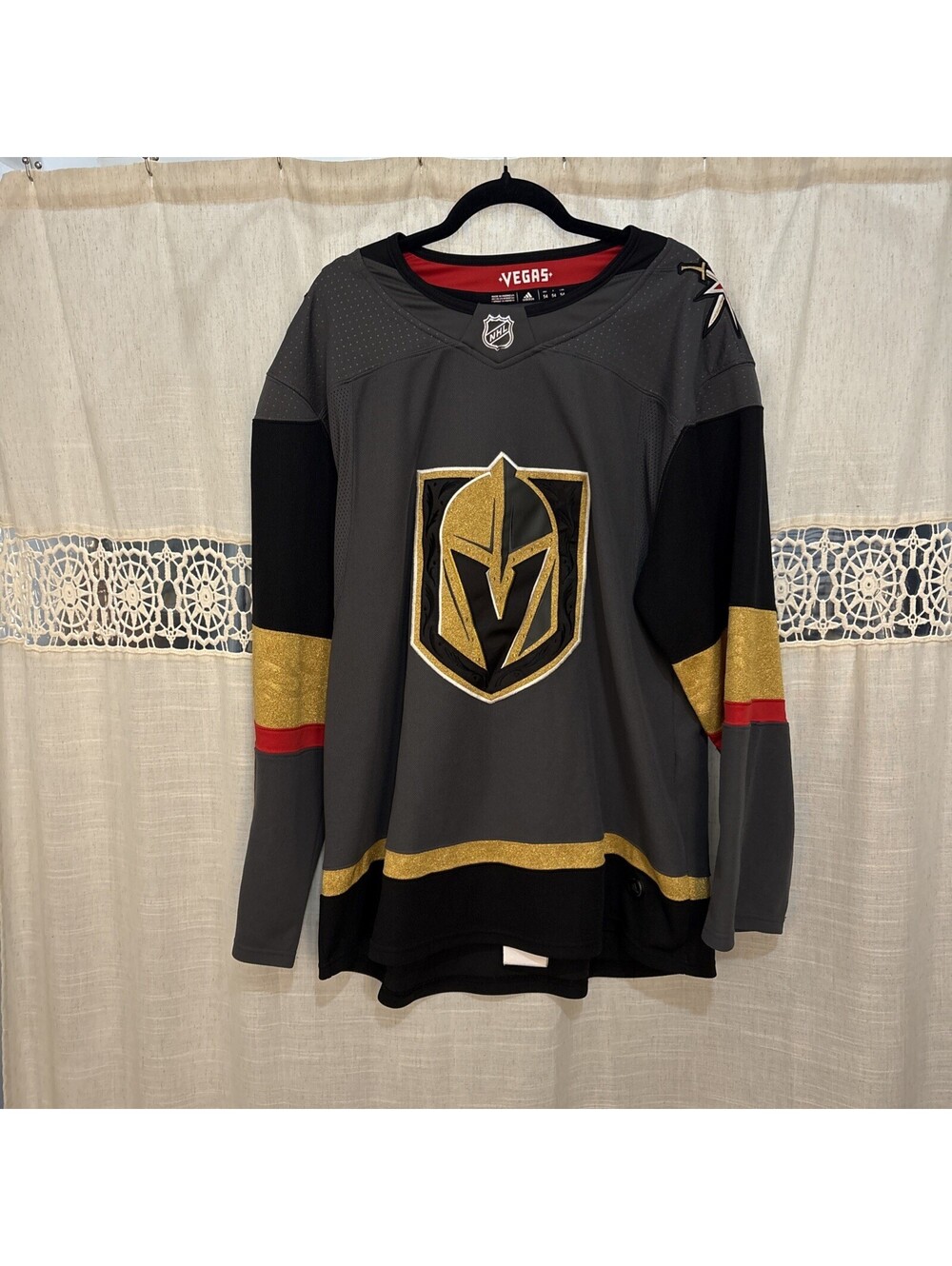 adidas BLANK Vegas Golden Knights NHL Climalite Jersey 54 Gray Black Gold Red